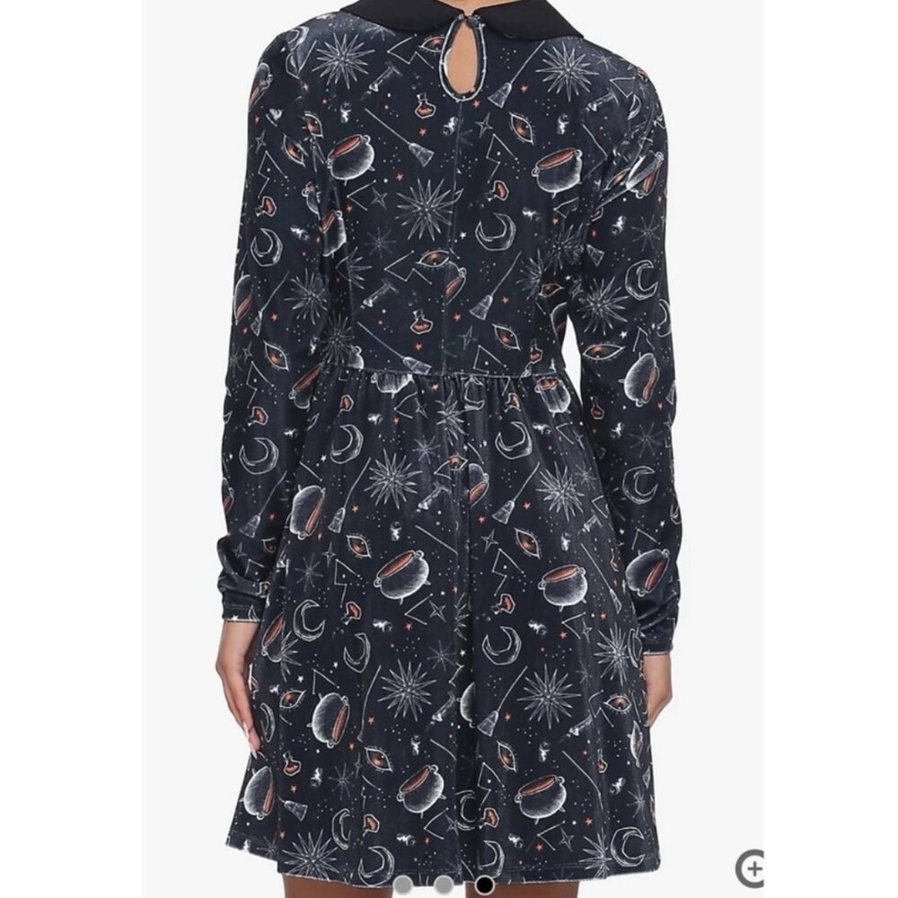 Her Universe Disney Hocus Pocus Symbols Collar Dress, Size Large - Picture 3 of 15